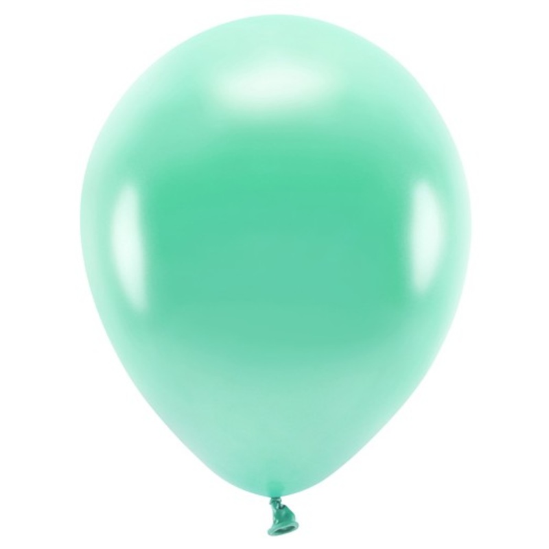 10 Eco metallic balloons turquoise 26cm