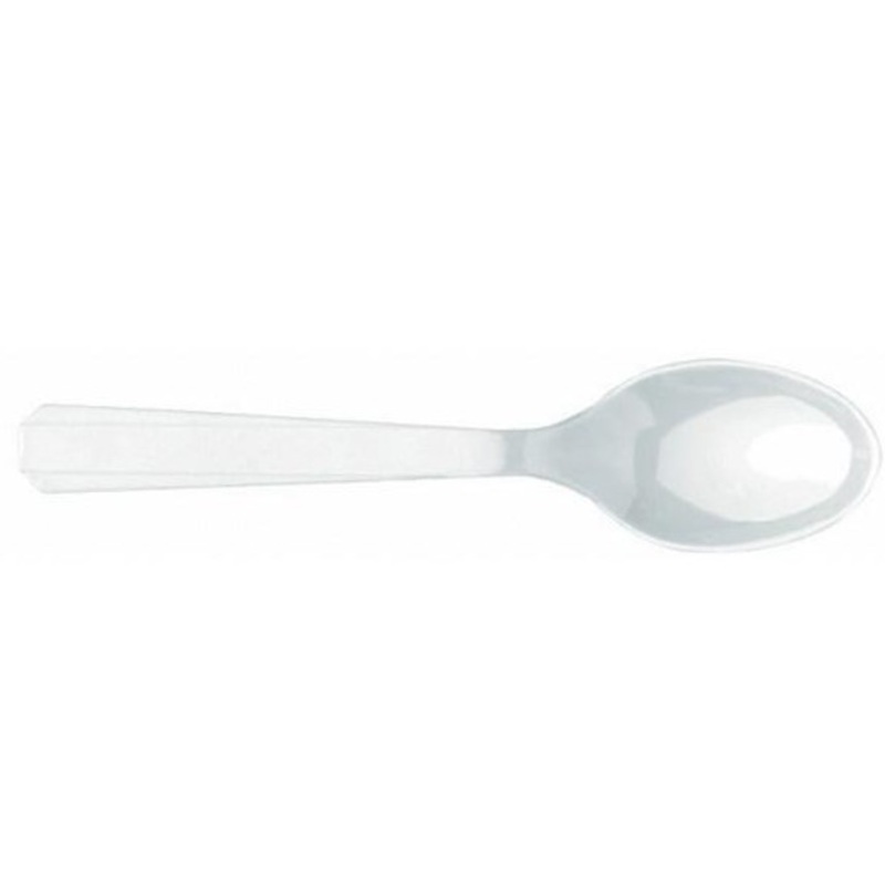 10 party buffet spoons snow white 14.5 cm