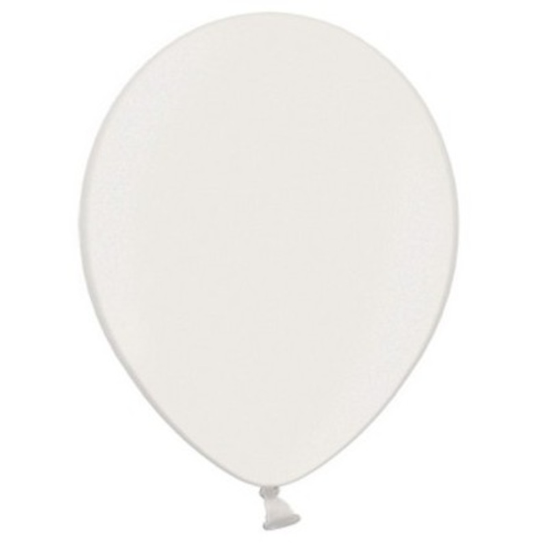 100 Celebration metallic balloons white 23cm