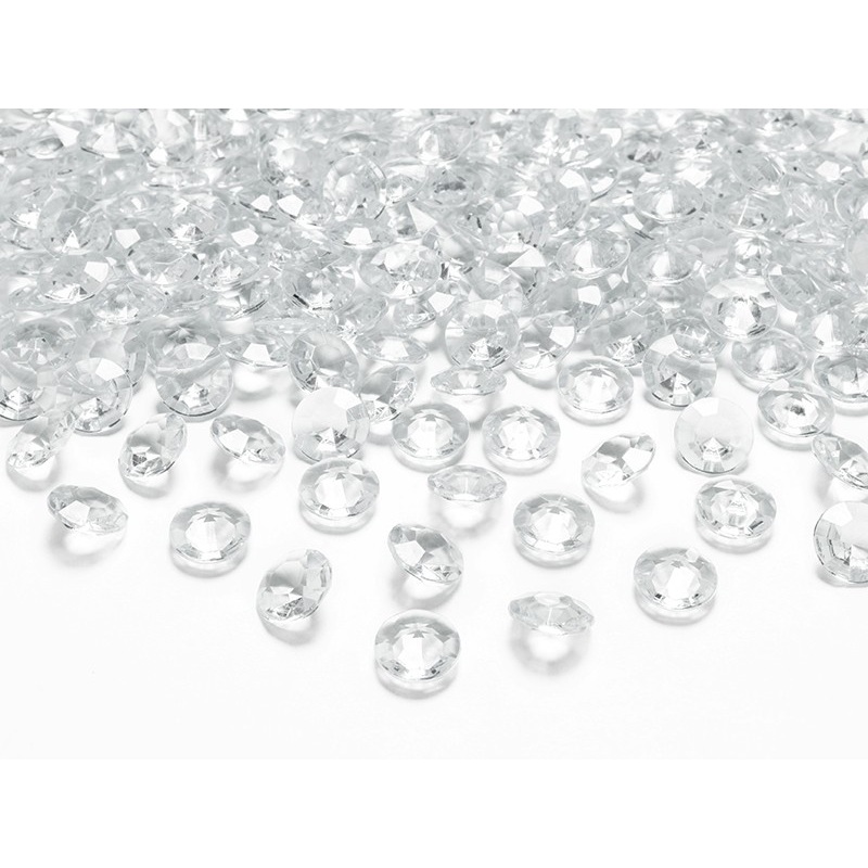 100 scattered diamonds transparent 1.2cm