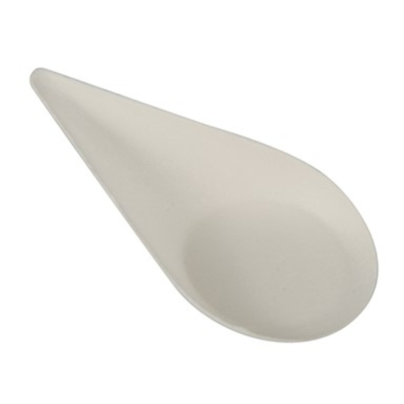 12 finger food spoons made from sugar cane