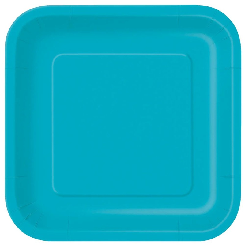 16 paper plates Vera turquoise 18cm