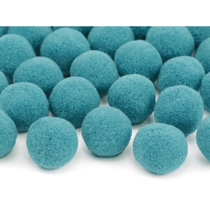 20 mini pompoms sprinkle decoration turquoise