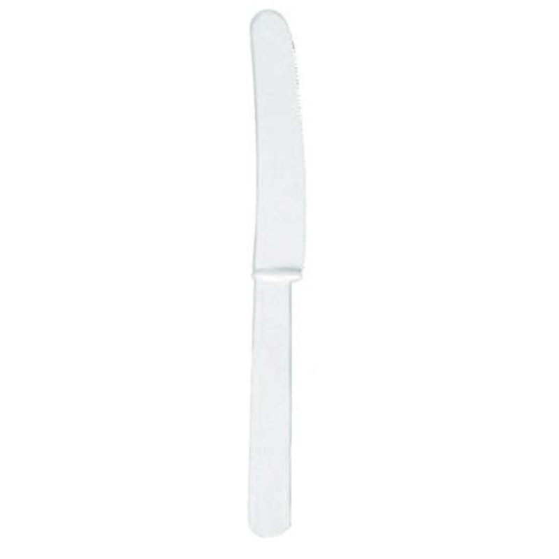 20 plastic knives in white