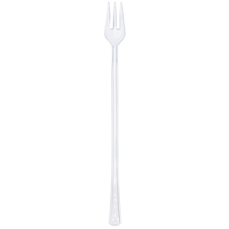 20 transparent cake forks extra long 15.6cm