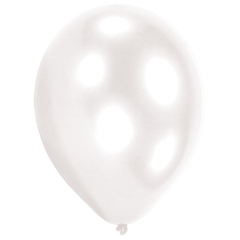 25 white pearl latex balloons 27.5cm