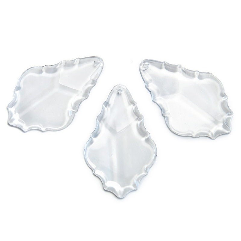 3 crystal pendants tear clear
