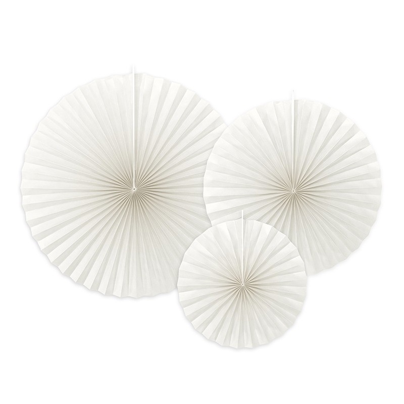3 paper rosettes Elenor white