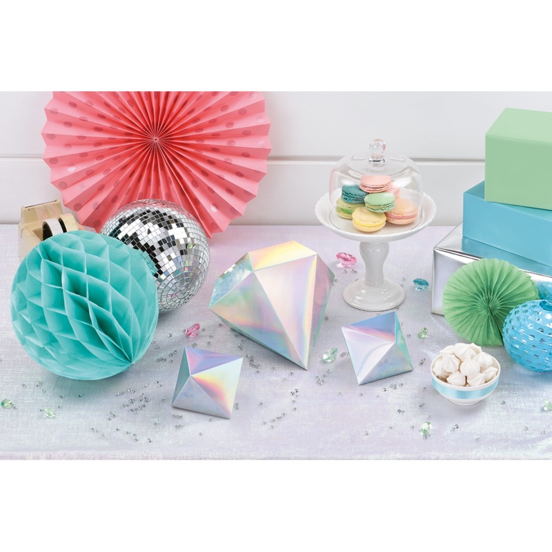 3 shimmering pastel decoration diamonds