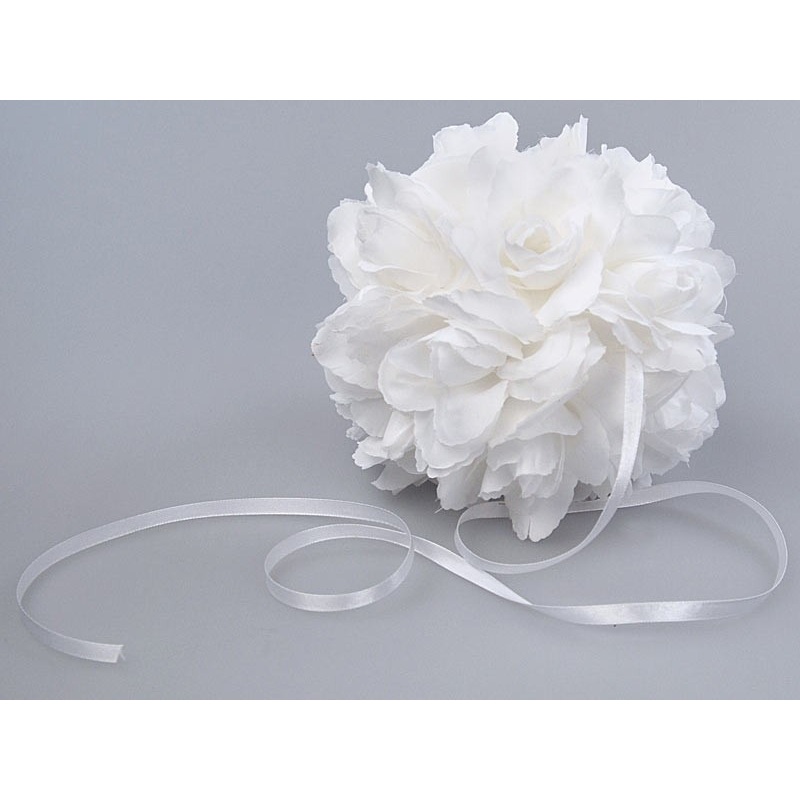 3 white flower balls