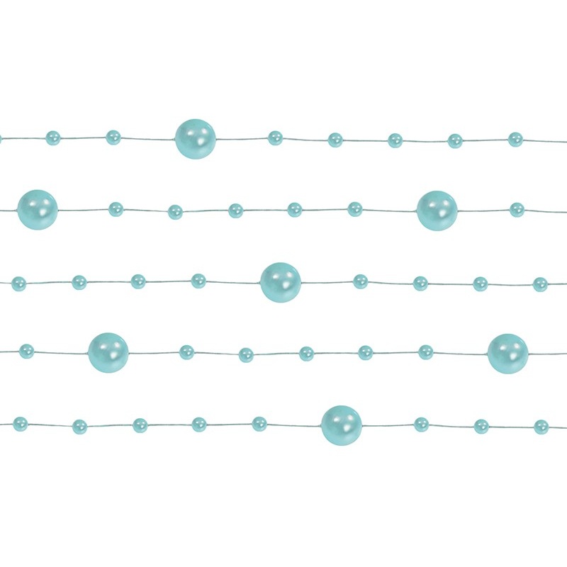 5 pearl garlands Sissi mint turquoise 1.3m