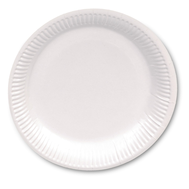 50 paper plates Partytime White 23cm