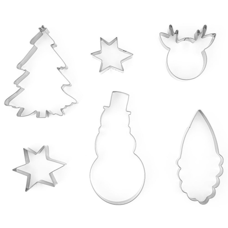 6 cookie cutters Christmas set
