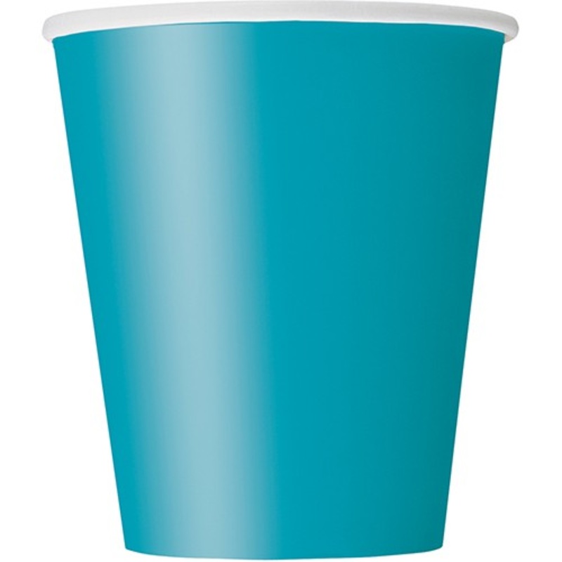 8 paper cups Vera turquoise 266ml
