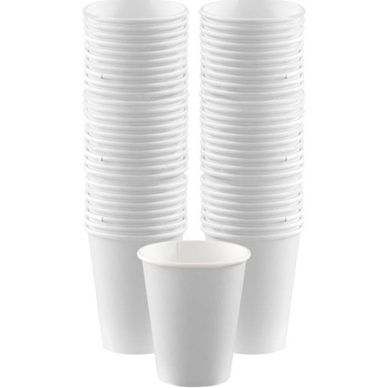 80 white paper cups Lugano 340ml