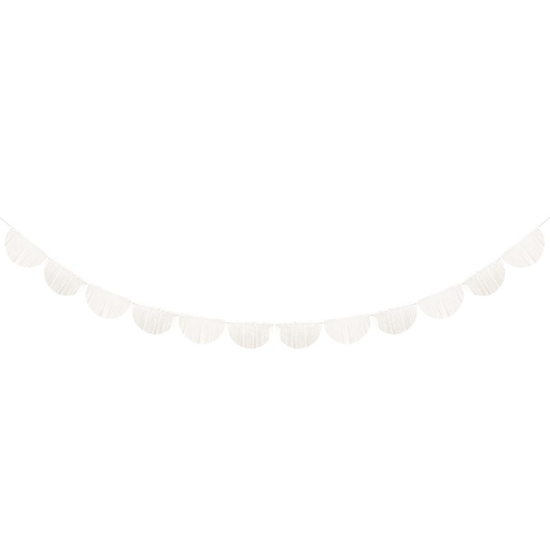 Fringe garland Alessia white 3m x 20cm
