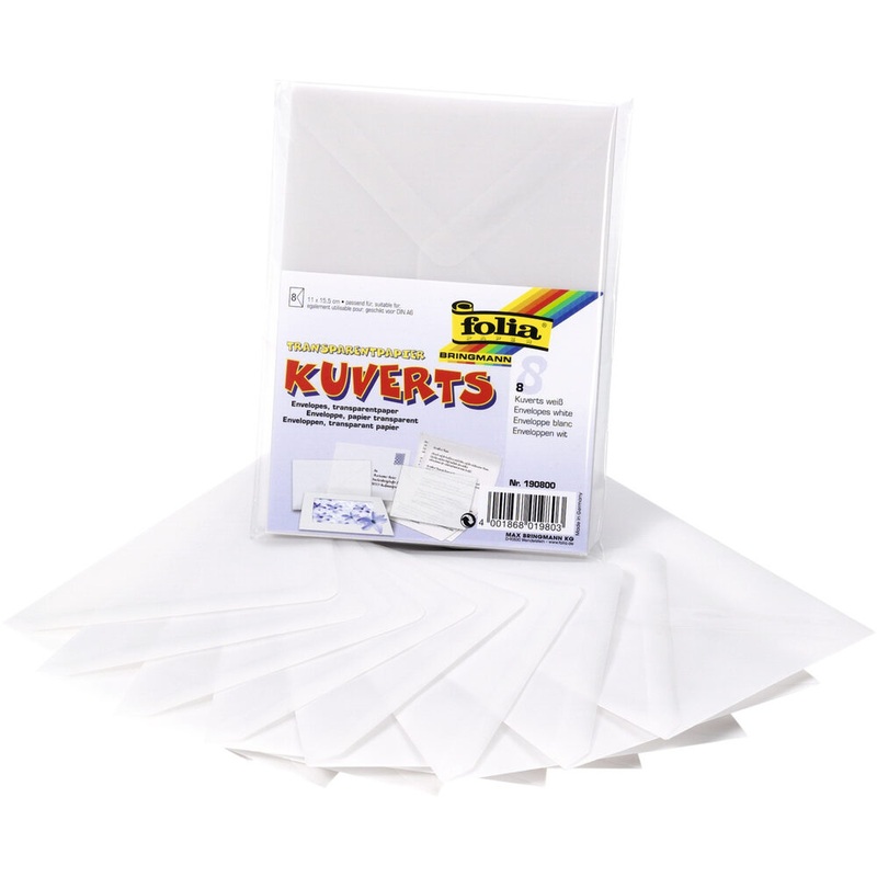 Kuverts aus Transparentpapier wei 11x15,5cm 8 Stck