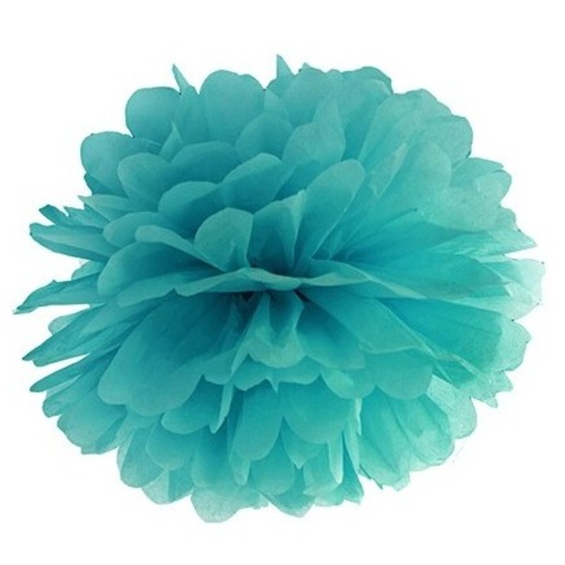 Pompon Romy turquoise 25cm