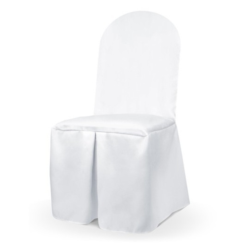 White chair cover with fold 92cm