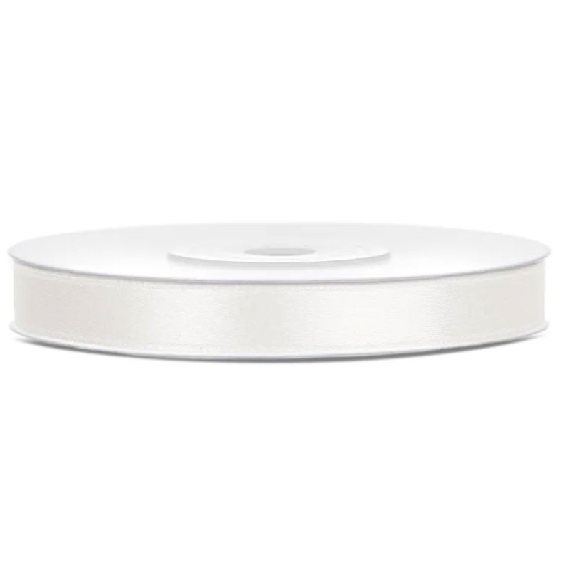 White gift ribbon 25m x 6mm