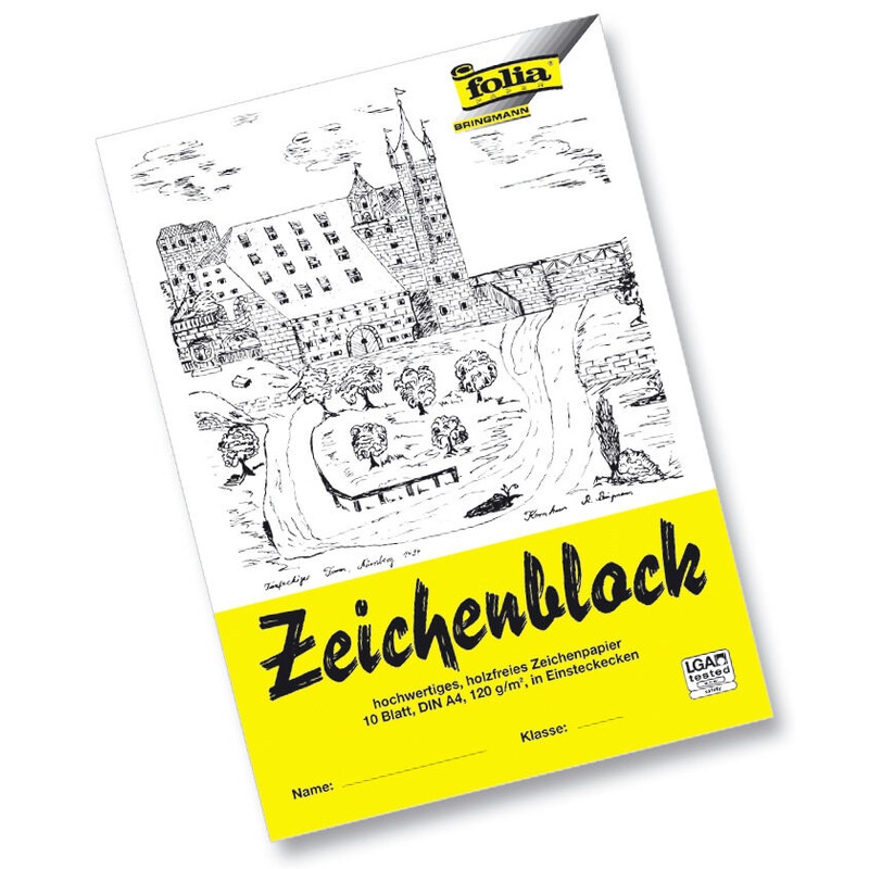 Zeichenblock mit Leinenecken 120g/m wei DIN A4 10 Blatt