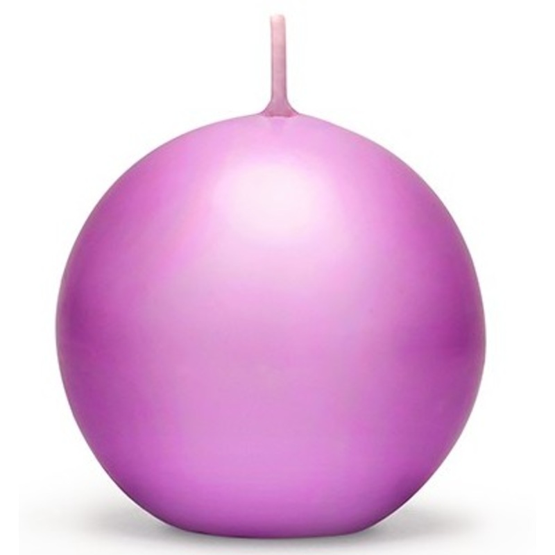 10 ball candles Torino lilac 6cm