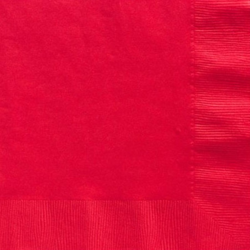 20 red cocktail napkins 25cm