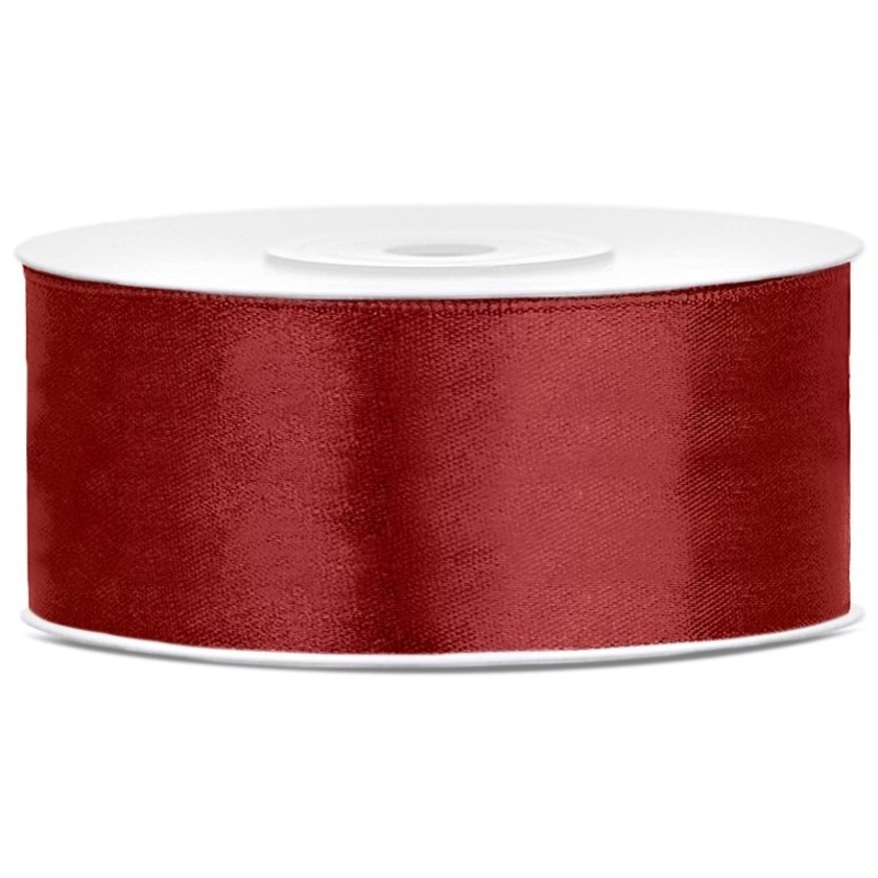 25m gift ribbon dark red 25mm wide