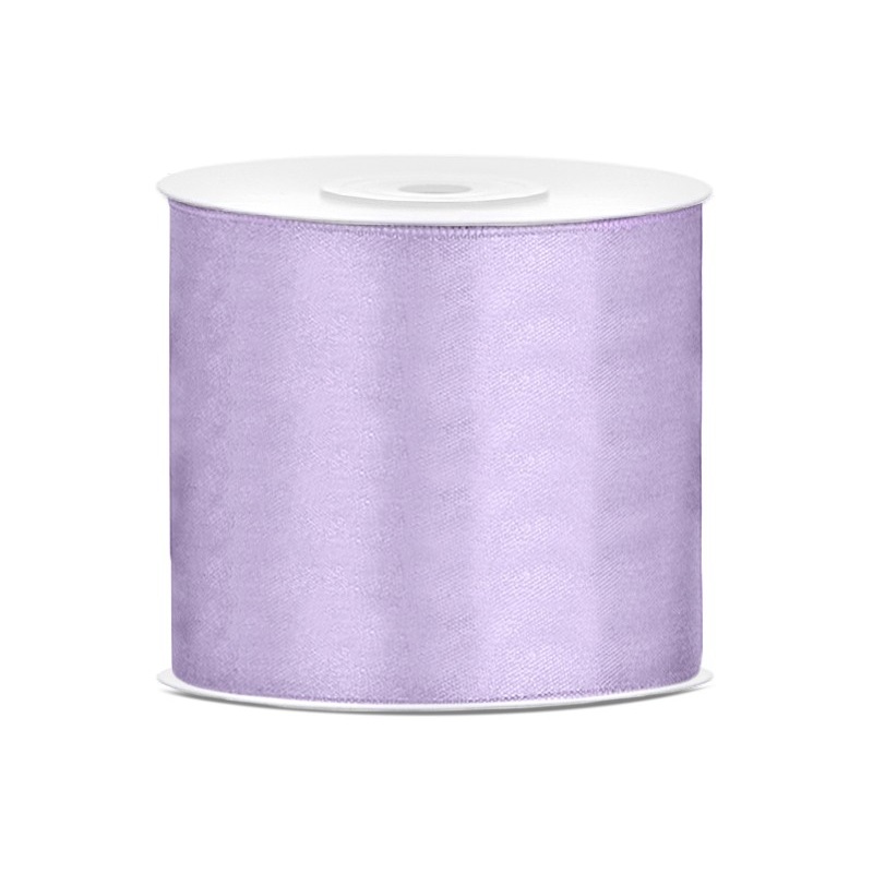 25m satin ribbon, light lilac, 75mm wide