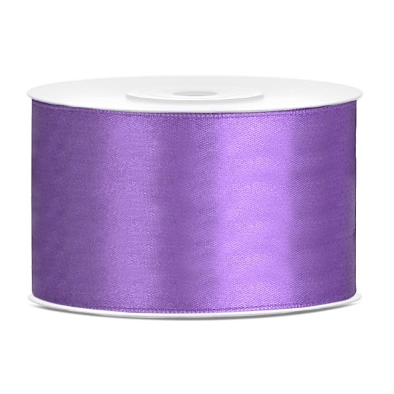 25m satin ribbon lilac 38mm wide