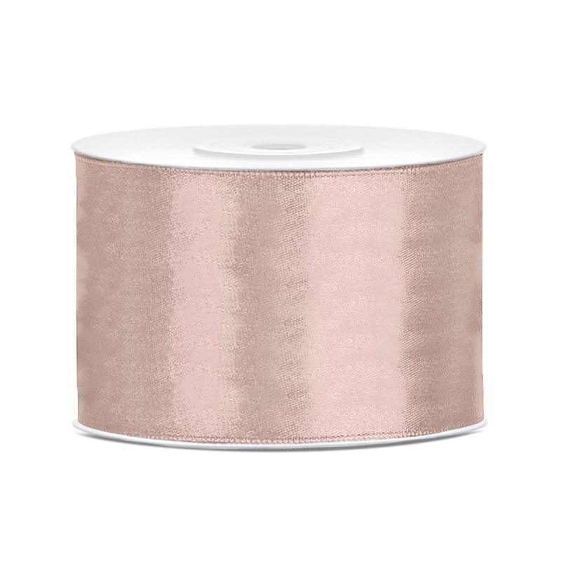 25m satin ribbon rose gold 5cm wide