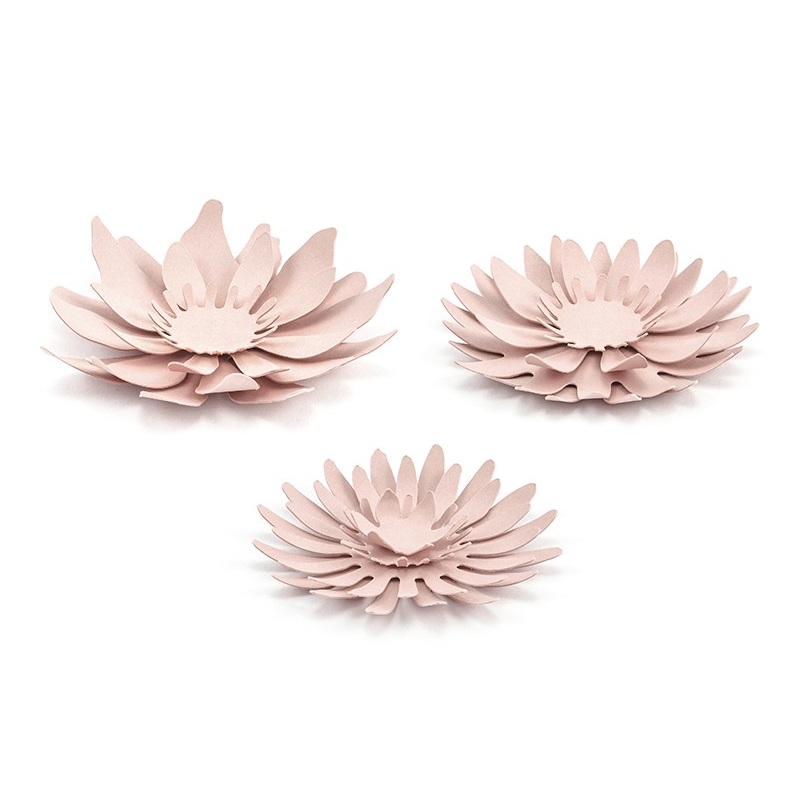 3 pink DIY decorative flowers Bloomingville