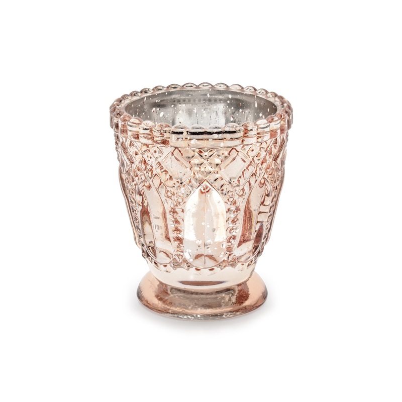 4 Candle Holders Paris Rose Gold 7cm x 8cm