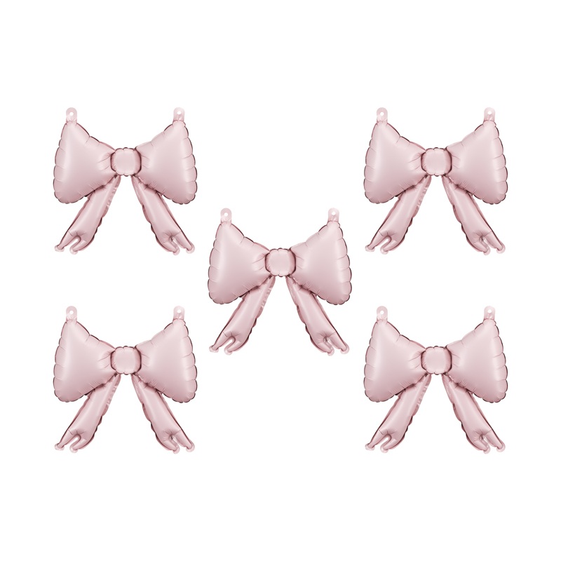 5 pink foil balloons for garlands in a bow shape 25.5 x 25 cm