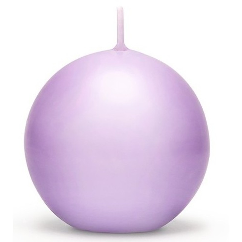 6 ball candles Torino lavender 8cm