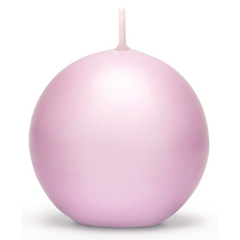 6 ball candles Torino light pink 10cm