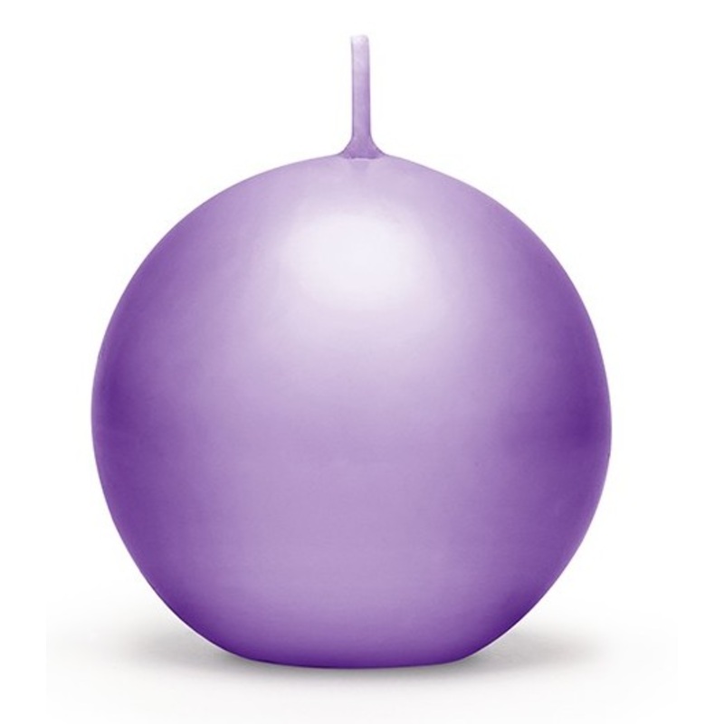 6 ball candles Torino violet 8cm