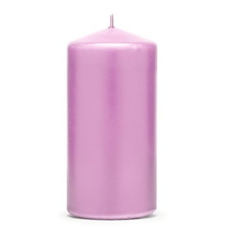 6 pillar candles Rio lilac 12cm
