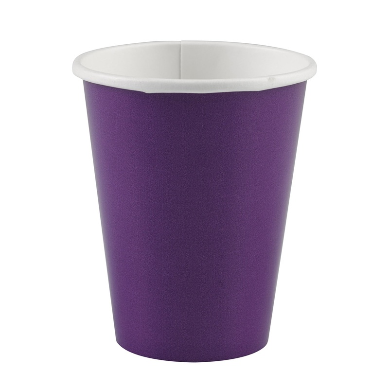 8 paper cups Partytime violet 266ml