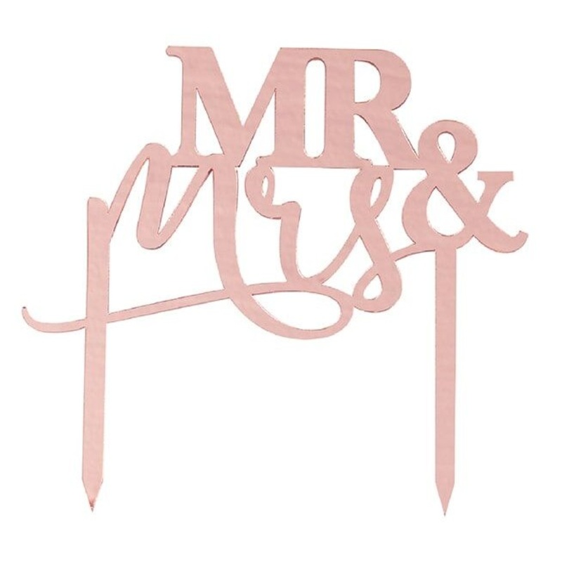 Country Wedding Mr & Mrs cake decoration