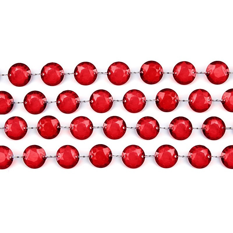 Crystal bead hanger burgundy 1m