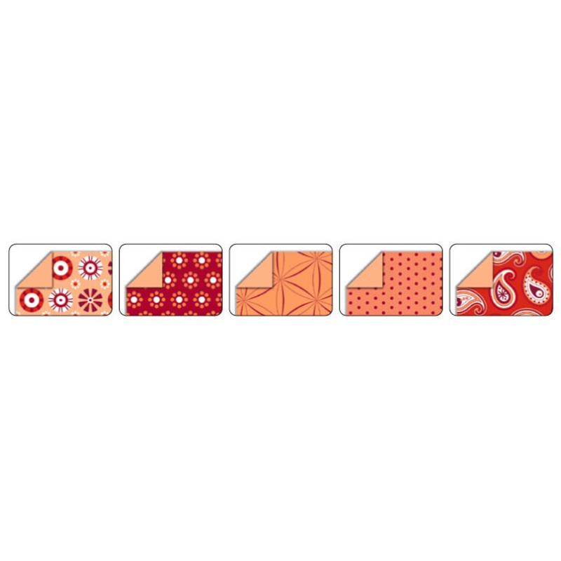 Faltbltter Basics 5 Motive 80g/m rot 20x20cm 50 Blatt