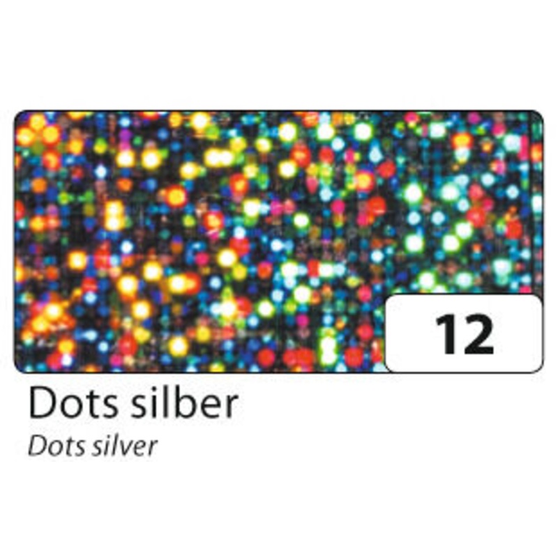 Holographische Folie Dots silber 40cmx1m