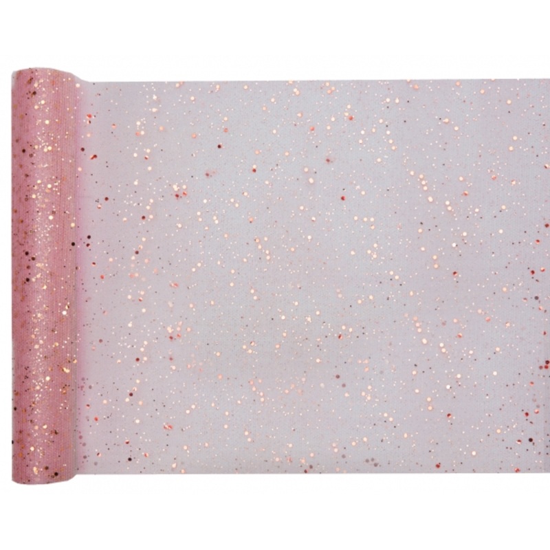 Joyful Sparkle tulle fabric rose gold 5m x 30cm