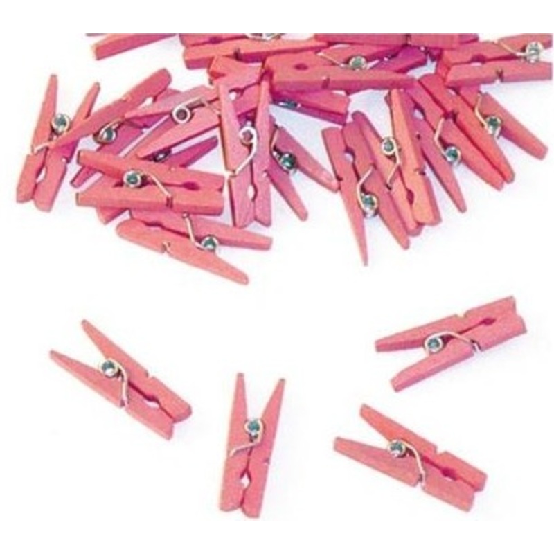 Mini clothespins baby shower pink