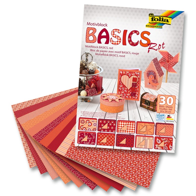 Motivblock Basics rot 24x34cm 30 Blatt