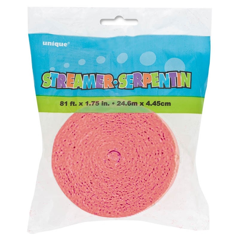 Party fun crepe paper coral red 25m