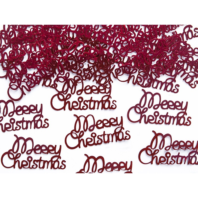 Red Merry Christmas Foil Confetti 3g