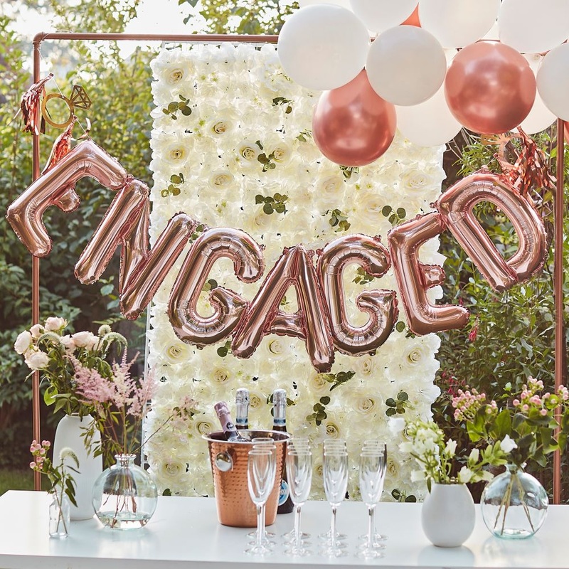 Rose Gold Engagement Balloon Garlands