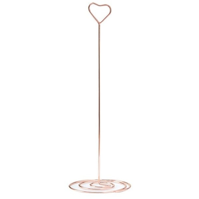 Rose gold heart place card holder 22cm